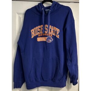 BOISE STATE SWEATSHIRT‎ Broncos Blue Hoodie Men's Large - XL Read